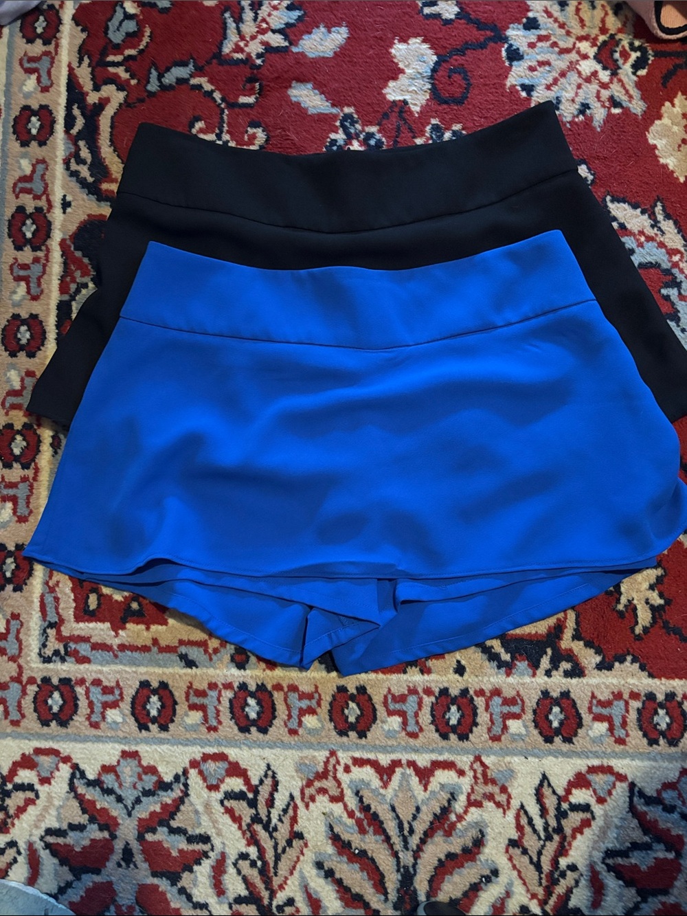 Express Blue and Black Skort Shorts
